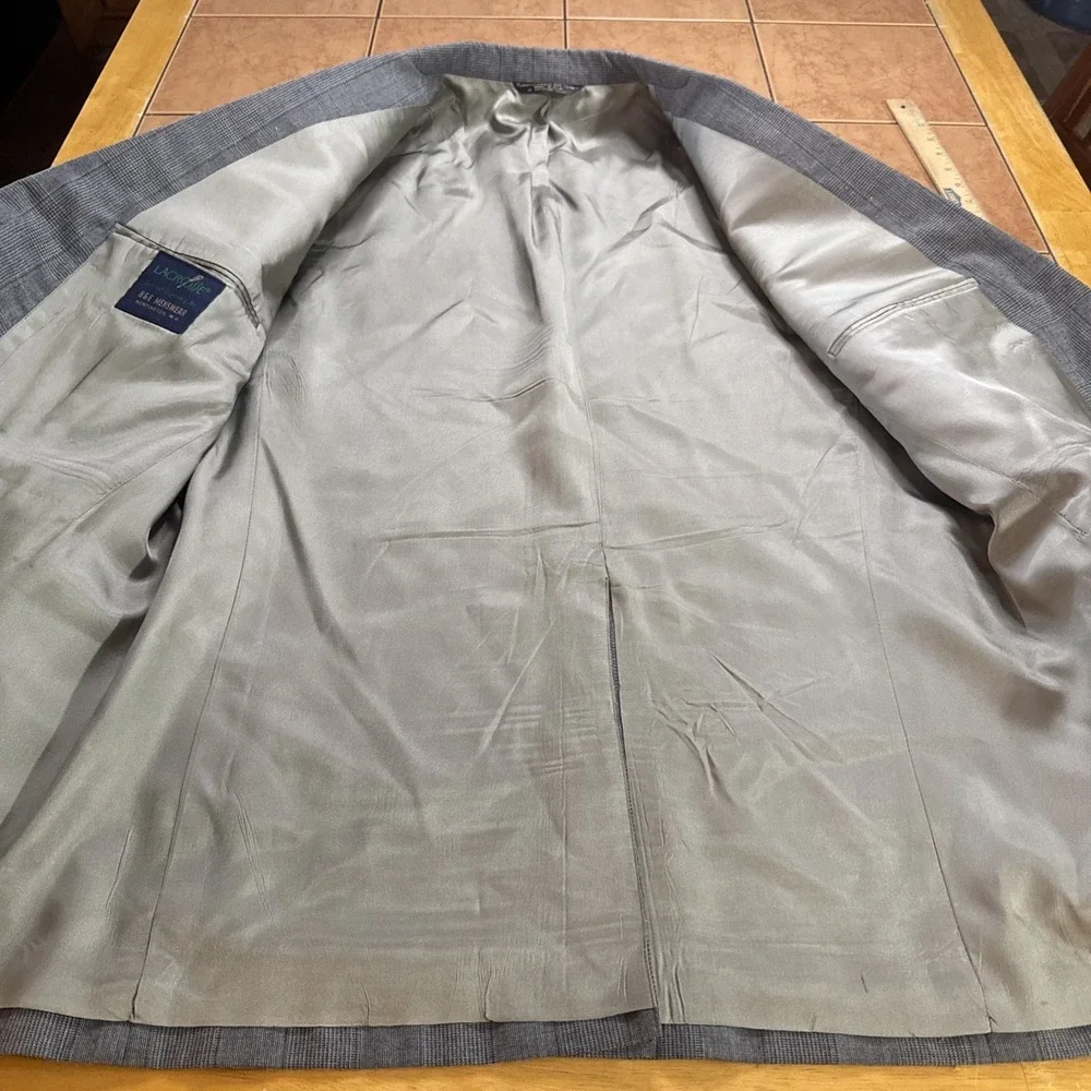 Vintage Lacrosse 2 Piece Suit Mens Sz 42L Pants 36 x 30 Gray Glen Plaid USA Made